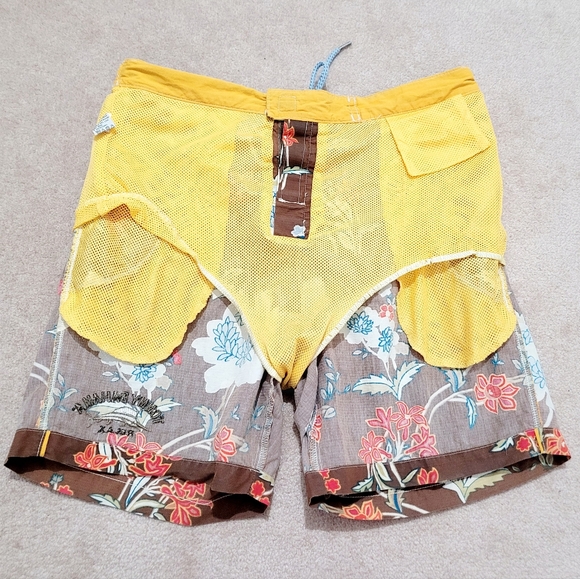 Tommy Bahama Relax Swim Trunks Mens Medium Brown Floral Board Shorts Drawstring - Picture 13 of 13